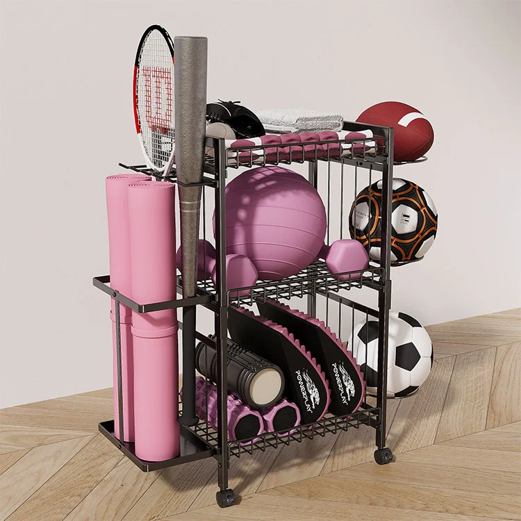 Gulvstående metal yogamåtte opbevaringsstativ