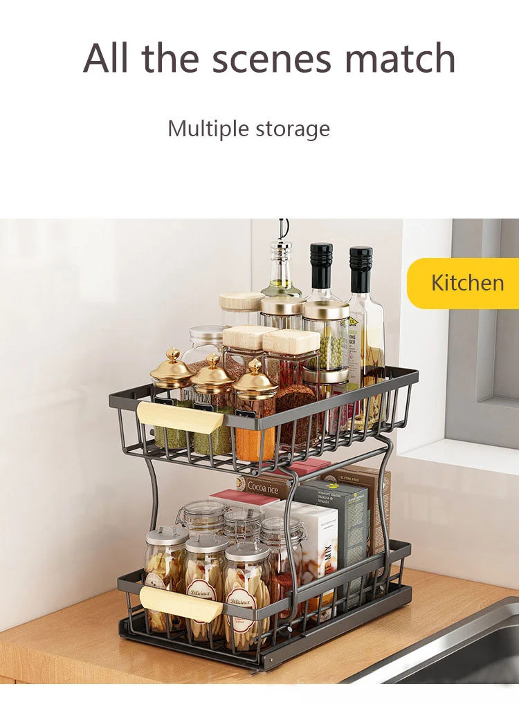 Heavy Duty Metal Pull Out Kitchen Storage Rack