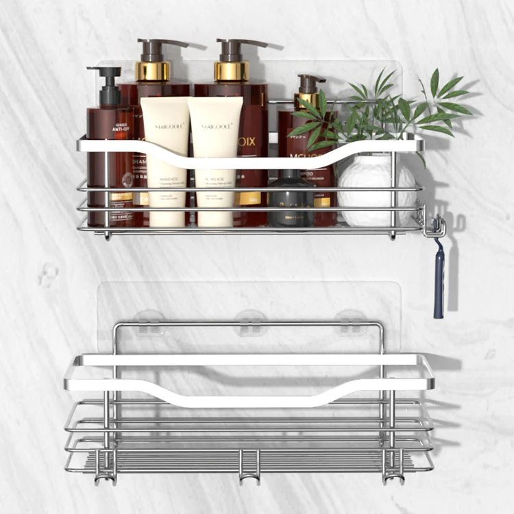 No Drill Wall Mounted Metal Shower Caddy