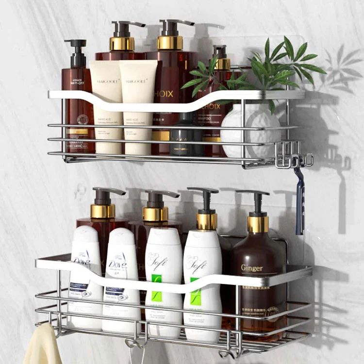 No-Drill Vægmonteret Metal Shower Caddy